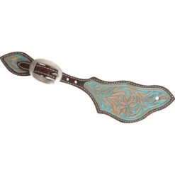 Desert Flower Rancher Spur Strap -Horse Supplies Store desert flower spur strap turquoise SSRDFTPW martin 92950.1674004462