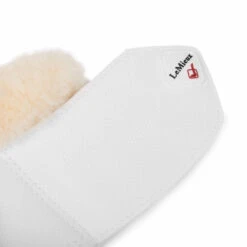 LeMieux Lambswool Overreach Boots -Horse Supplies Store lambswool bell boot white strap lemieux 73312.1638568731