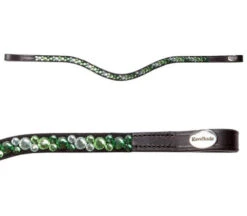 Kavalkade Sparkle Curved Browband -Horse Supplies Store sparkle green curved brow black green hero 202 15 blk green kavalkade 63505.1680800639